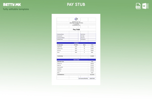 Модерен стил на Bluefield Corp. Ltd шаблон за плати за никулци